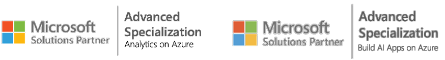 Microsoft Solutions Partner specializations: Analytics on Azure, and AI Apps and Platform on Azure